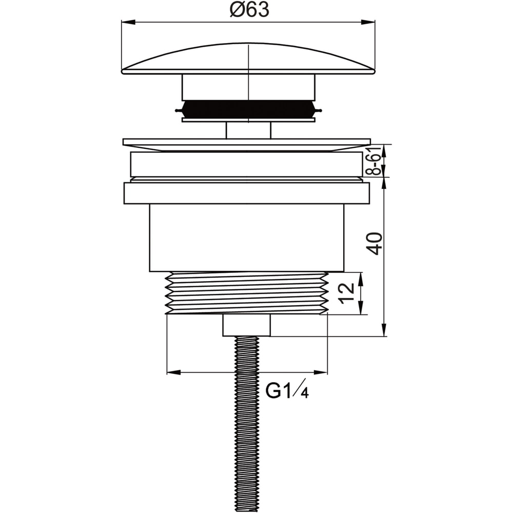 Ventil quick-clack WIRQUIN 30724963, auriu