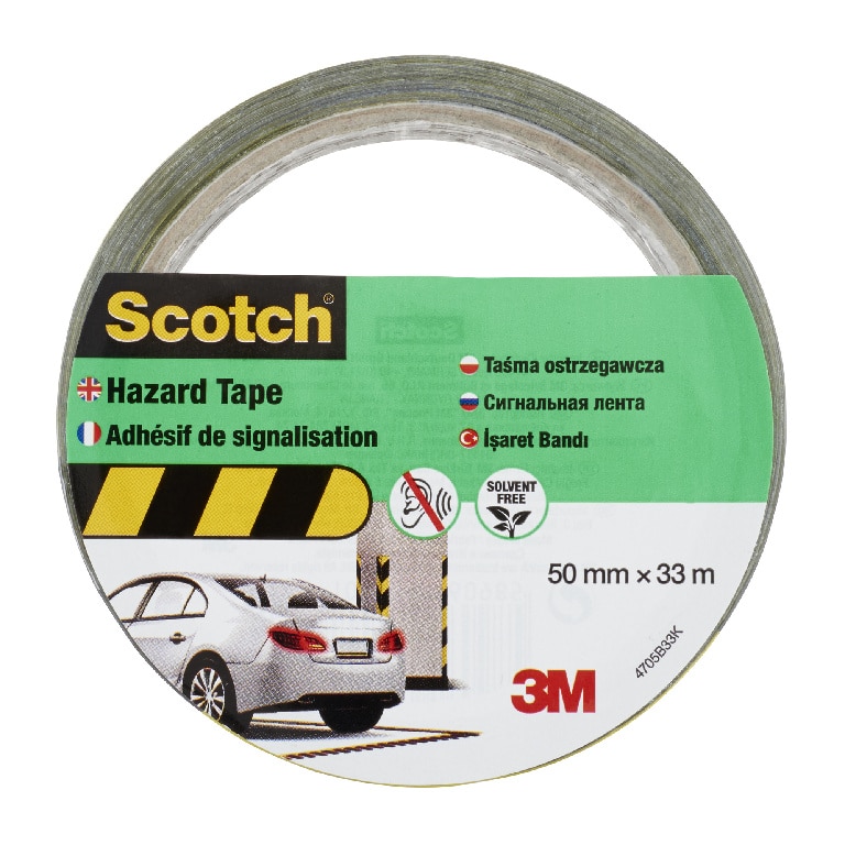 Banda marcare 5 cm x 33 m Galben/Negru • Scotch