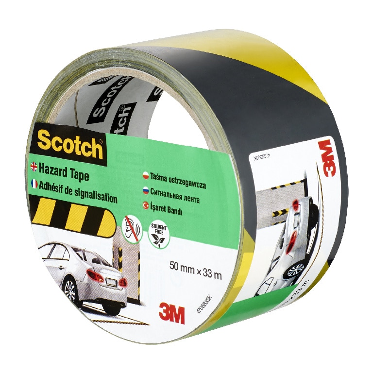 Banda marcare 5 cm x 33 m Galben/Negru • Scotch