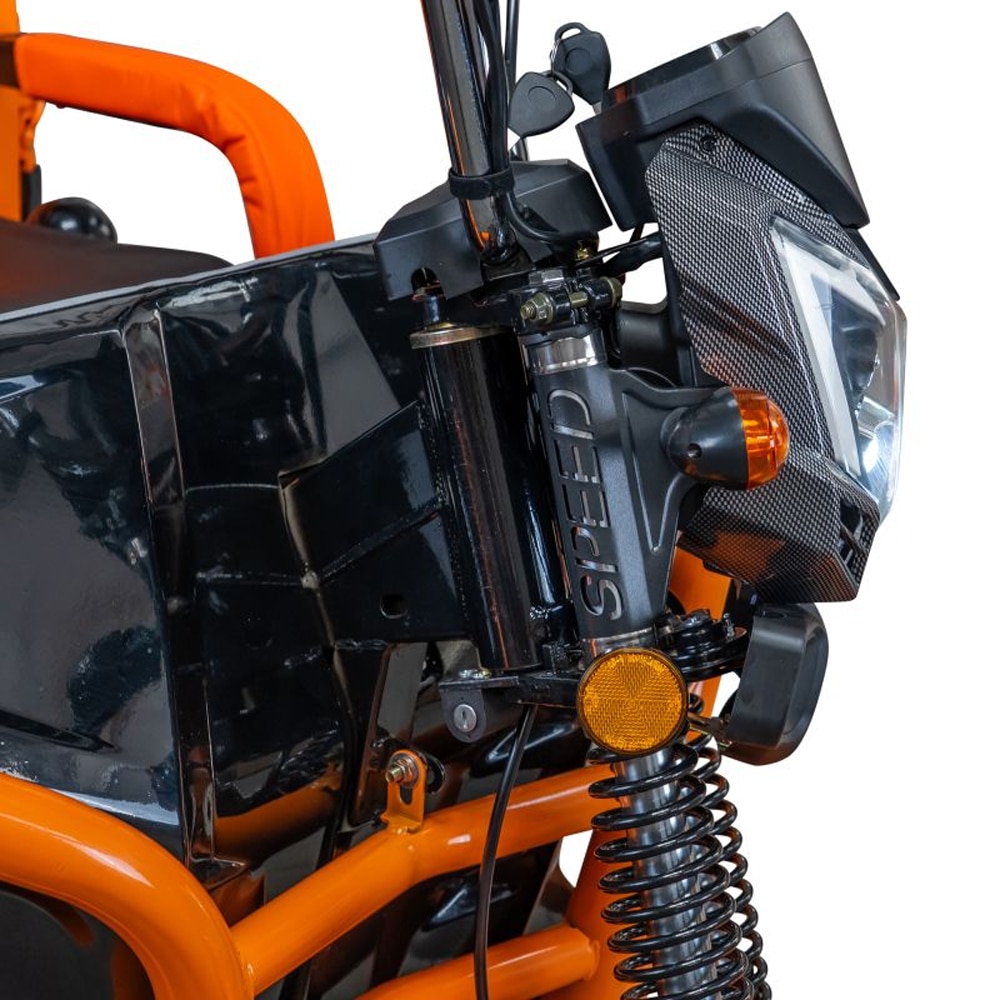 Triciclu electric RURIS Cargo Pilot 3120N, 2000W, Viteza 25 Km/h, Autonomie max 70 Km, negru-portocaliu
