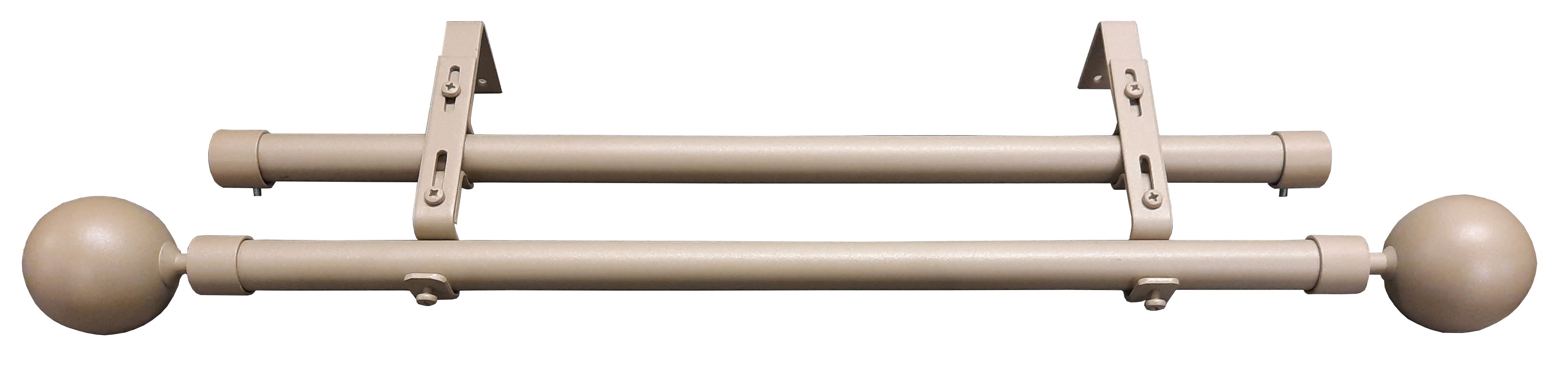 Set galerie dubla cu bila, cuart, aluminiu, 250 cm x 16 mm • Ridorail