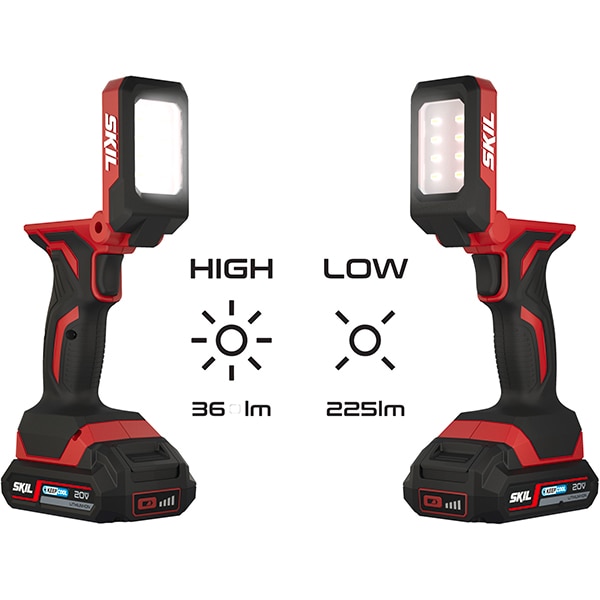 Lampa de lucru SKIL 3155 CA, 8 LED-uri, 360 lumeni, fara acumulator, negru-rosu