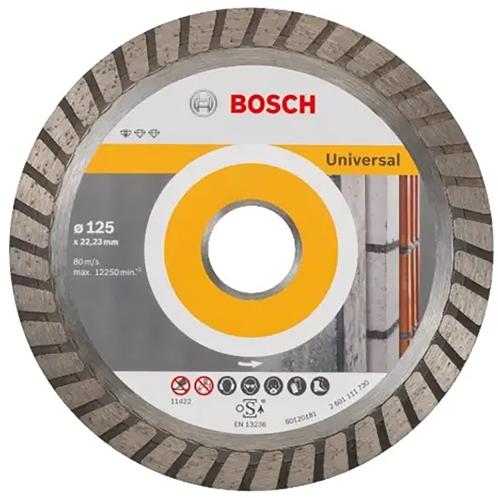 Disc diamantat BOSCH, universal, 125 x 22.2 x 2 mm