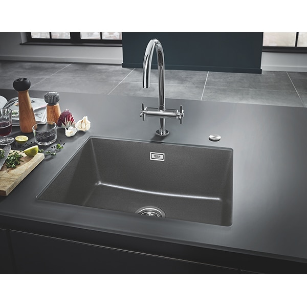 Chiuveta bucatarie GROHE K700 Undermount 31655AT0, 1 cuva, compozit quartz, antracit