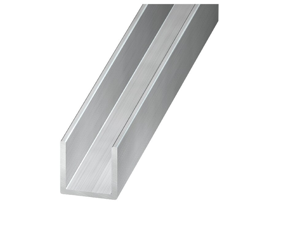 Profil U brut, aluminiu, 15 x 15 x 1.5 mm, 1 m