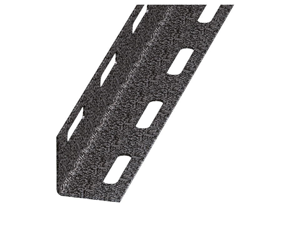Cornier metal perforat, gri, 27 mm x 27 mm, 2 m