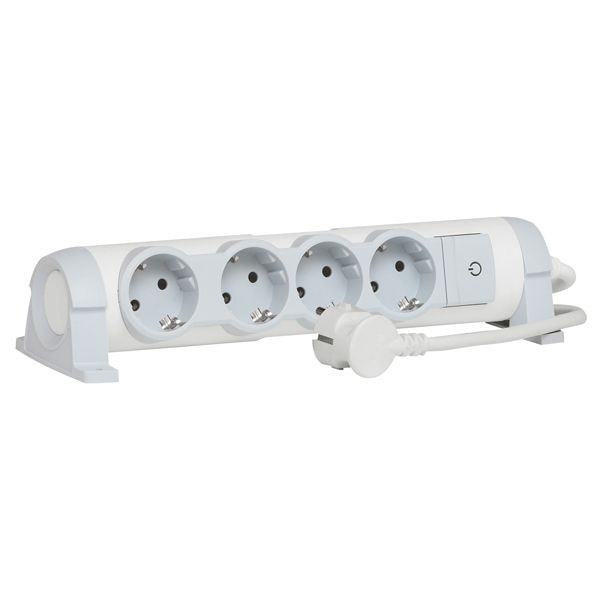 Bloc multipriza, 4 prize, cu comutator, 1.5 mmp x 1.5 m, gri • Legrand