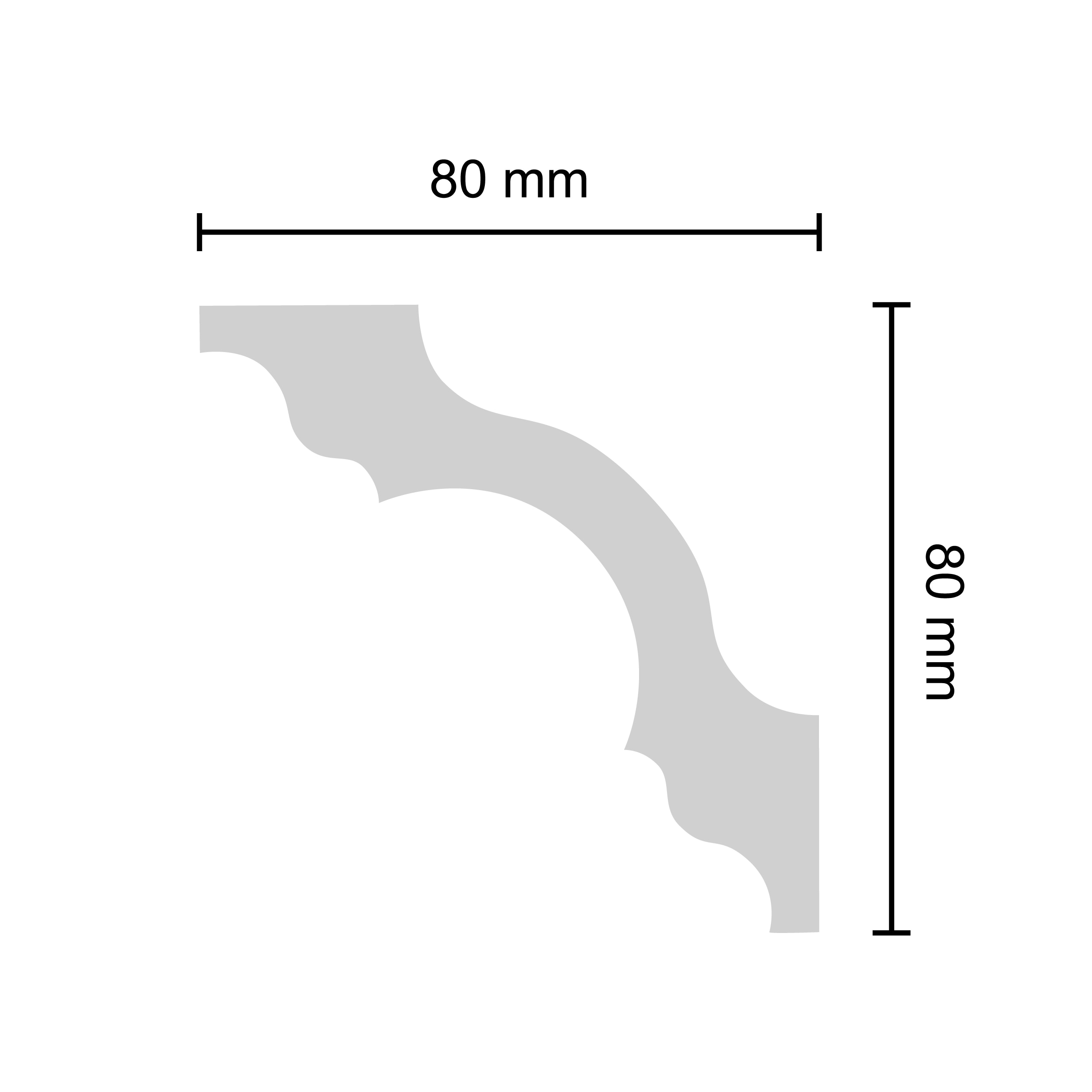Bagheta Decorativa Xps A80 8X200Cm, 12Mm • Decosa