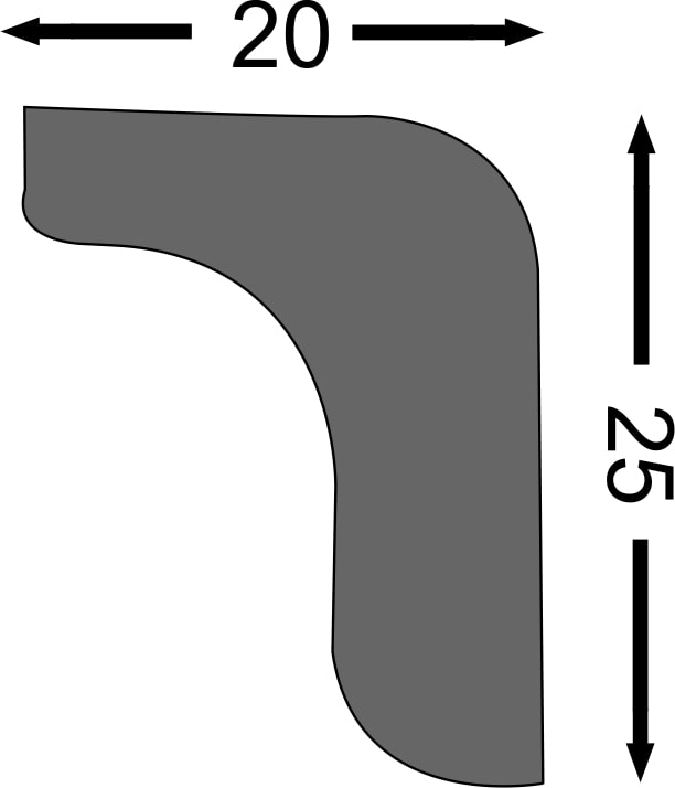 Bagheta Decorativa L25 2X200Cm, 12Mm  Decosa