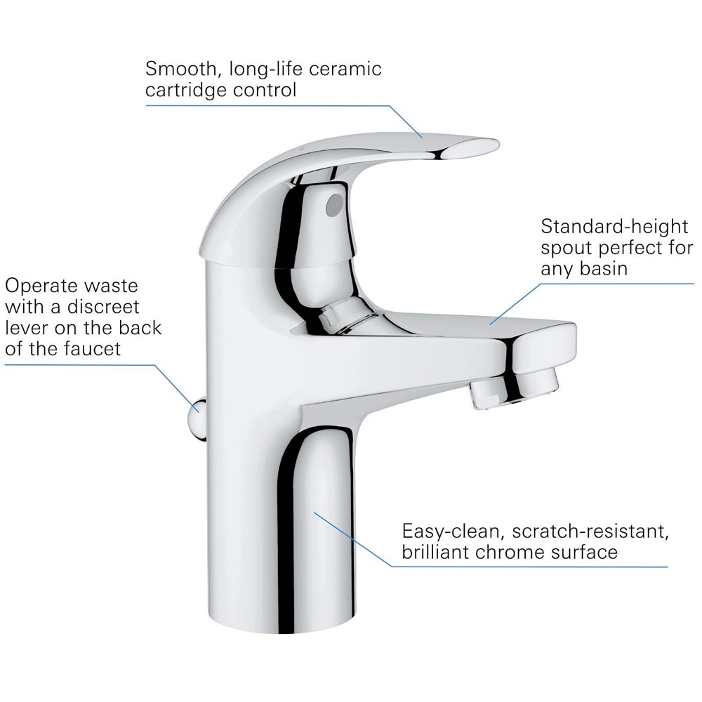 Baterie lavoar GROHE Baucurve 32805000, alama, crom