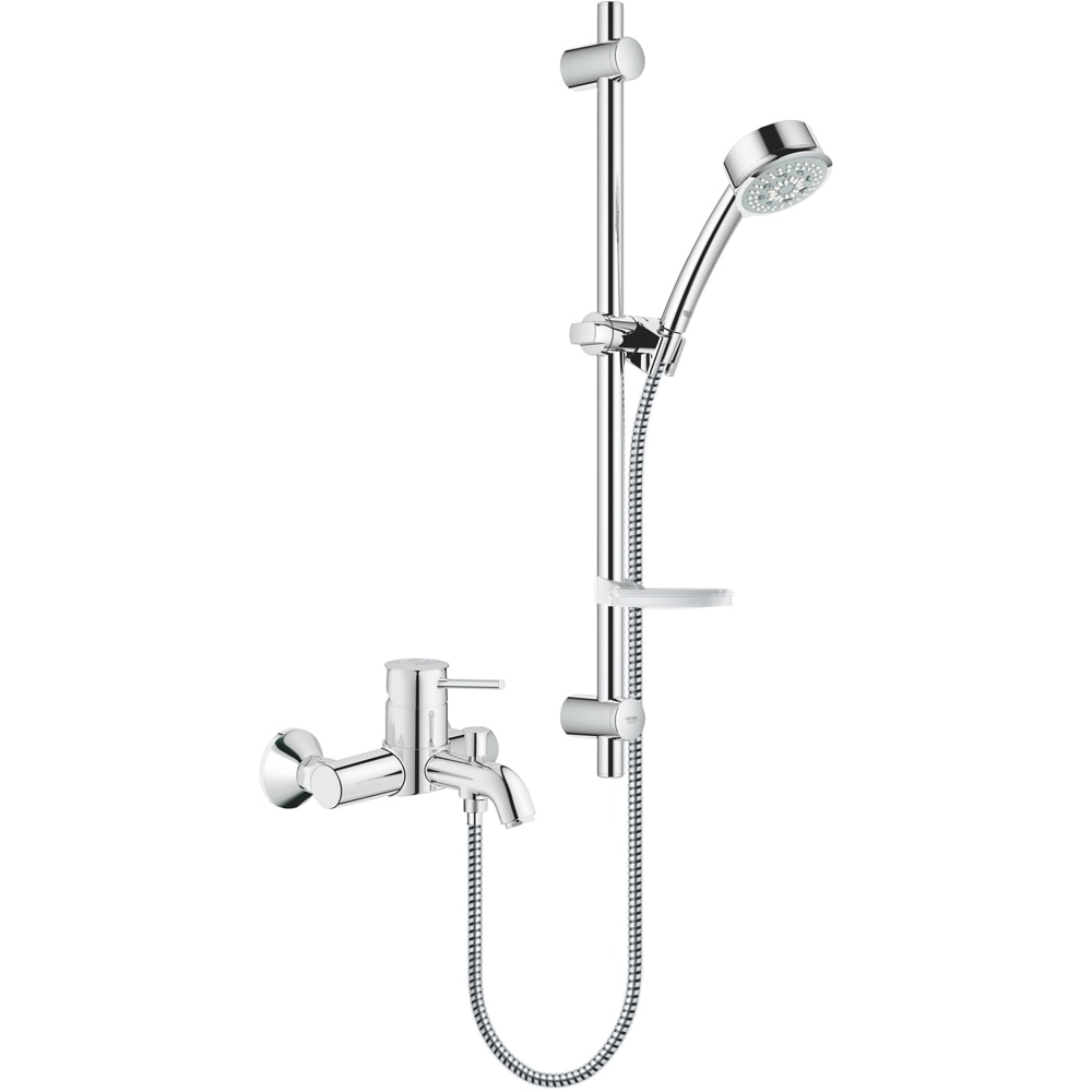 Baterie cada-dus GROHE BauClassic 32865000, aparenta, alama, crom