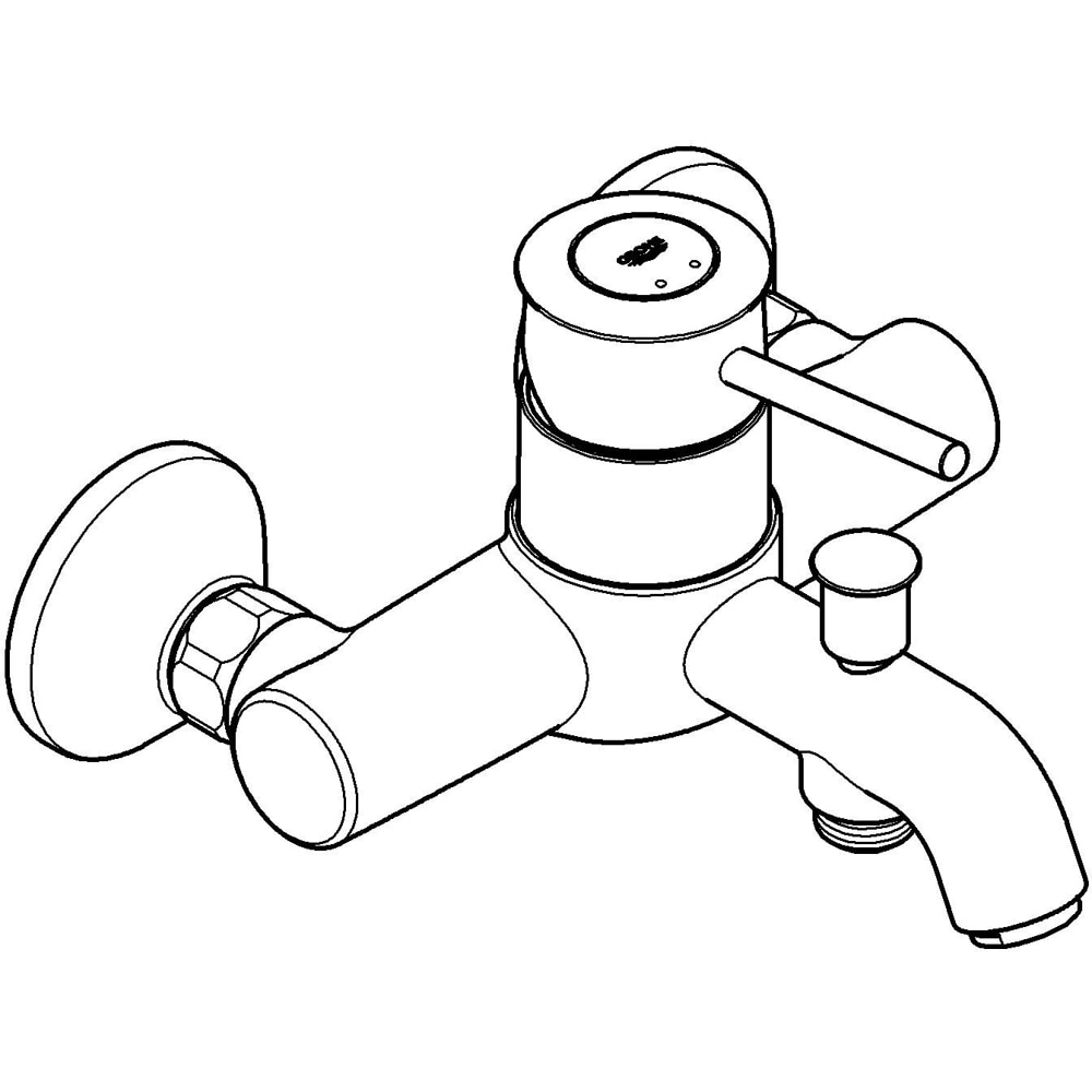 Baterie cada-dus GROHE BauClassic 32865000, aparenta, alama, crom