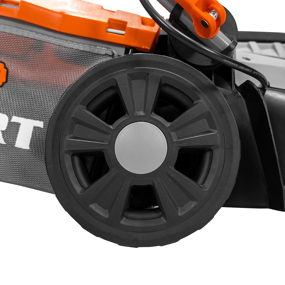 Masina de tuns iarba pe acumulator RURIS 330ED, Electrica, latime taiere 33cm, cos 30l, portocaliu