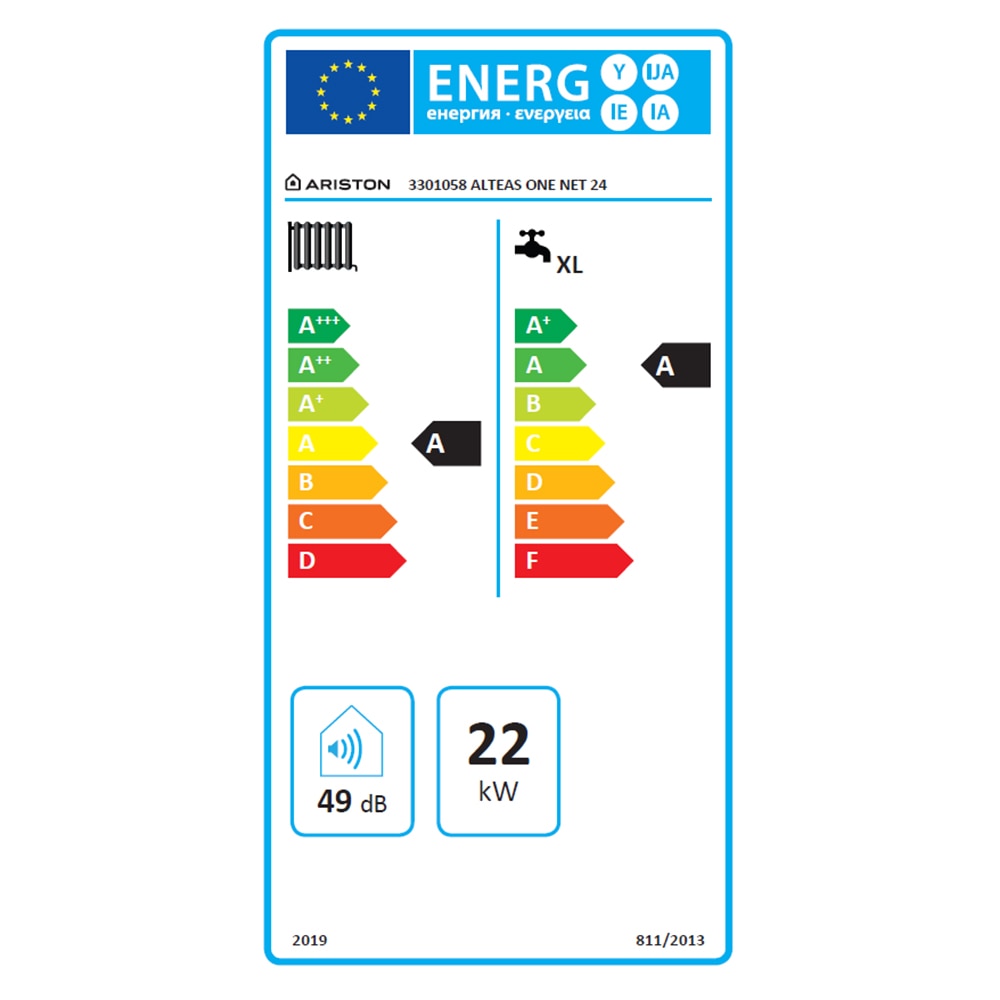 Centrala termica pe gaz in condensare ARISTON Alteas One Net, 24 kW, Kit evacuare inclus