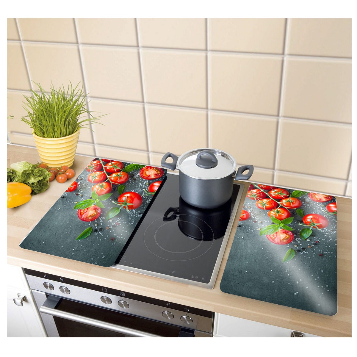 Placa din sticla cu decor tomate  Frandis