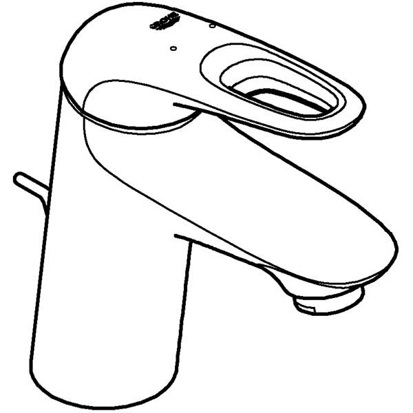 Baterie lavoar GROHE EuroStyle 33558003, marimea S, metal, crom