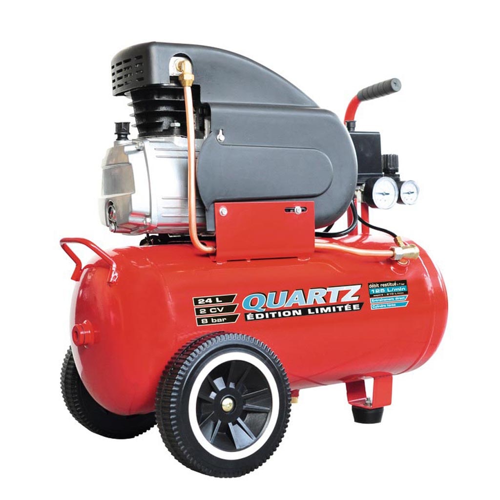 Compresor aer, 24 L, 2 cp, 8 bar, 125 l/minut • Quartz 