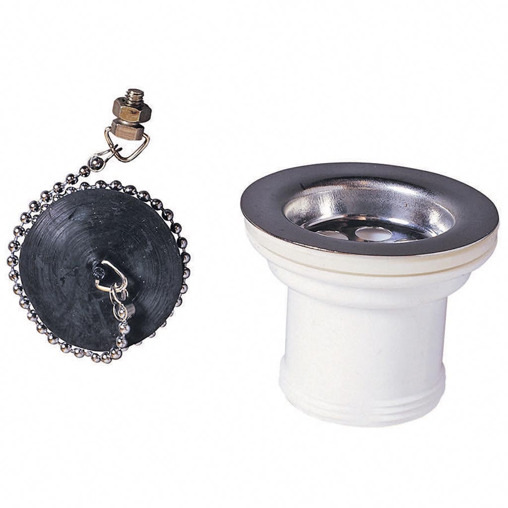 Ventil chiuveta cu dop si lant, racord 1; 1/2