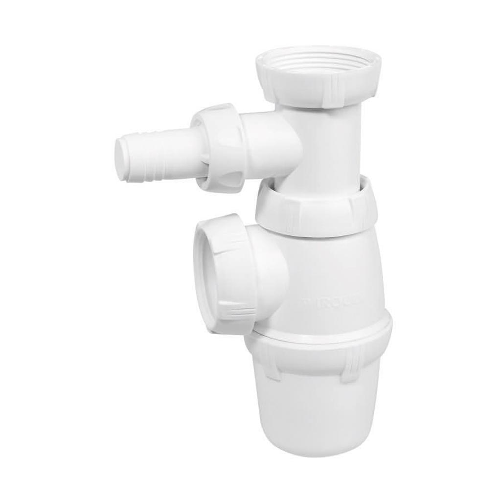 Sifon reglabil Wirquin SP3223, polipropilena, racord masina de spalat, D 40mm, 1 1/2", alb