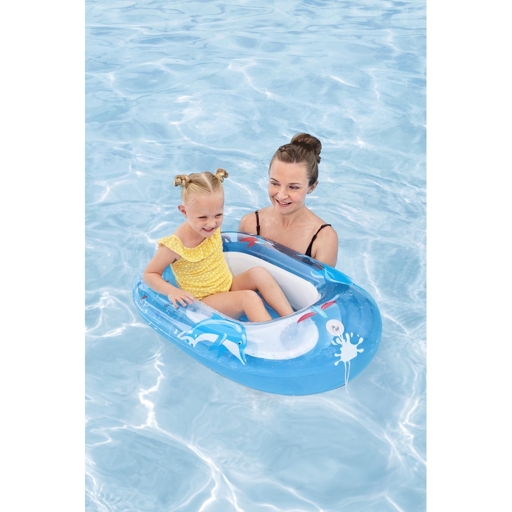 Barca gonflabila BESTWAY, 3-6 ani, 102x69 cm, capacitate maxima 45 kg, albastru