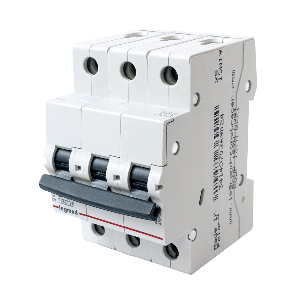 Disjunctor electric tripolar 25 A, 4.5 kA, 400 V • Legrand