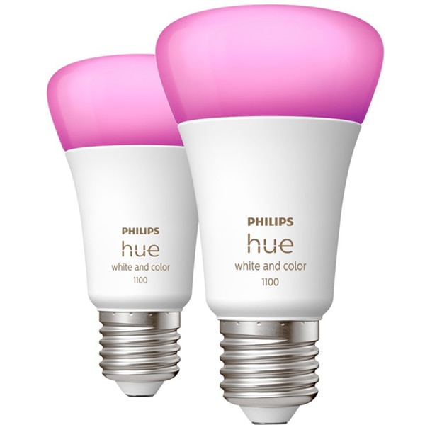 Set Bec LED PHILIPS Hue 8720169365735, A60, 8W, E27, Lumina RGB