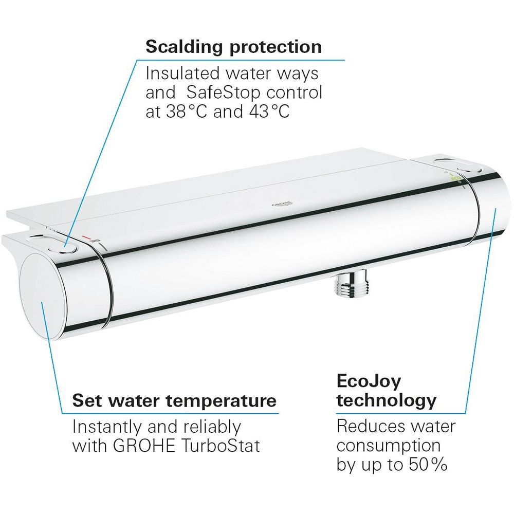 Baterie dus GROHE Grohtherm 2000 34469001, aparenta, termostat, alama, crom