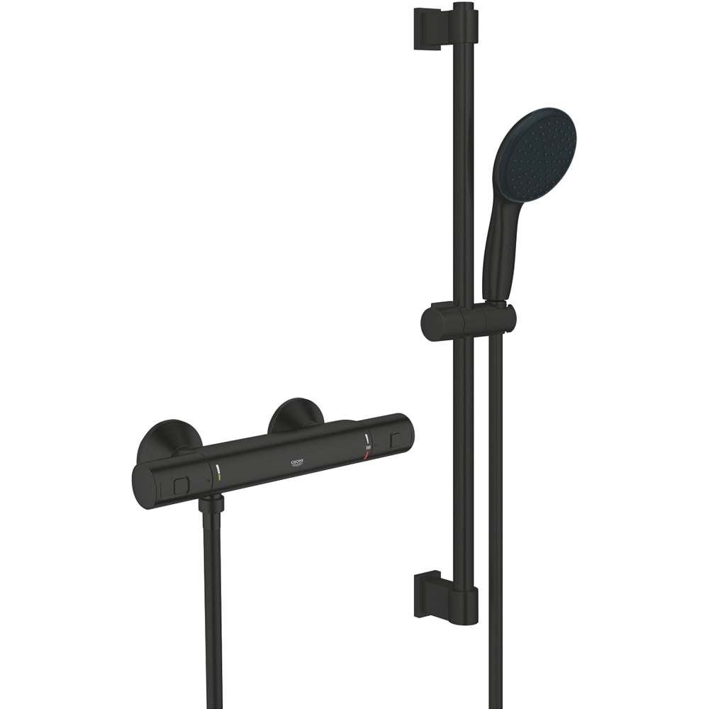 Baterie dus GROHE Precision 345972431, aparenta, termostat, coloana dus, alama, negru