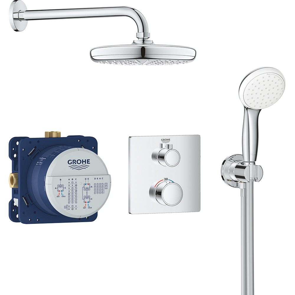 Sistem dus GROHE Grohtherm 210 34729000, termostat, 1 functie, crom