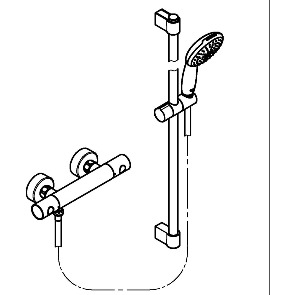 Baterie dus GROHE Grohtherm 800 34769001, aparenta, set de dus, termostat, alama, crom