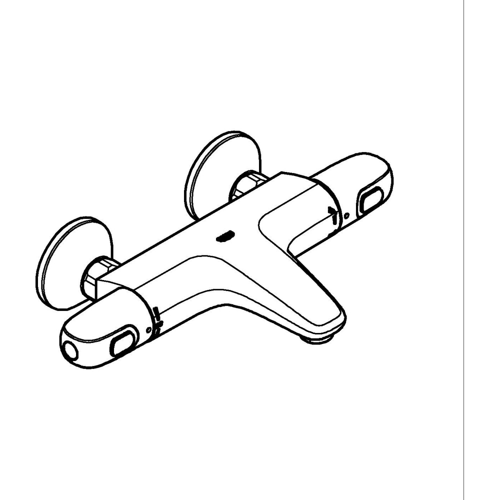 Baterie cada-dus GROHE Grohtherm 1000 34816003, aparenta, termostat, alama, crom
