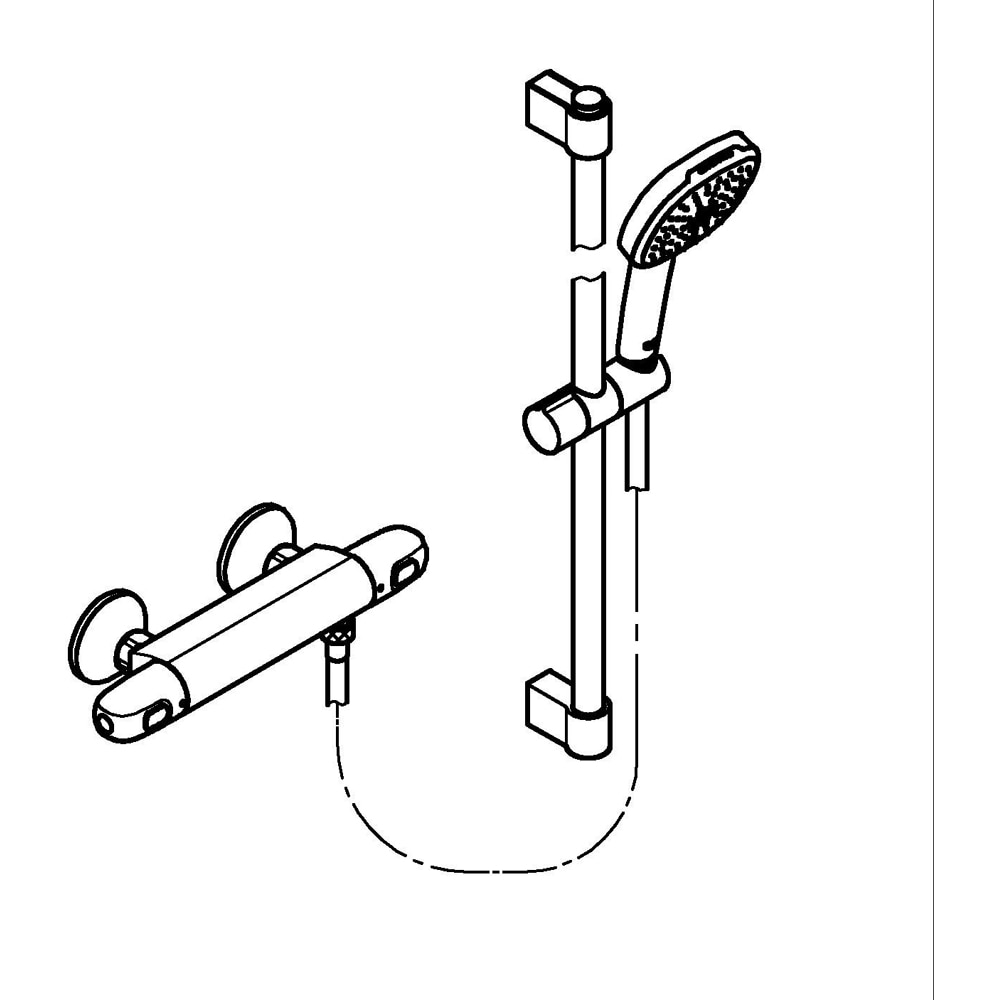 Baterie dus GROHE Grohtherm 1000 34825002, aparenta, termostat, alama, crom
