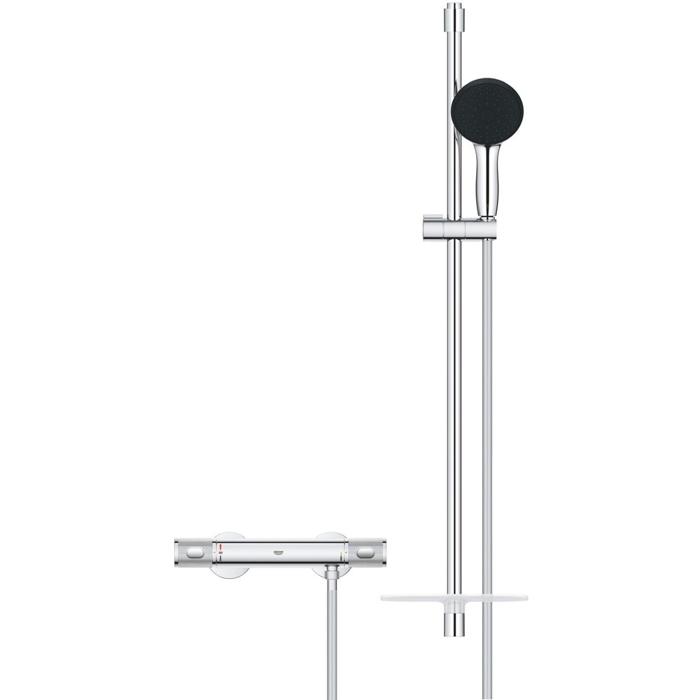 Baterie dus GROHE Precision Feel 34853001, aparenta, set de dus, termostat, alama, crom