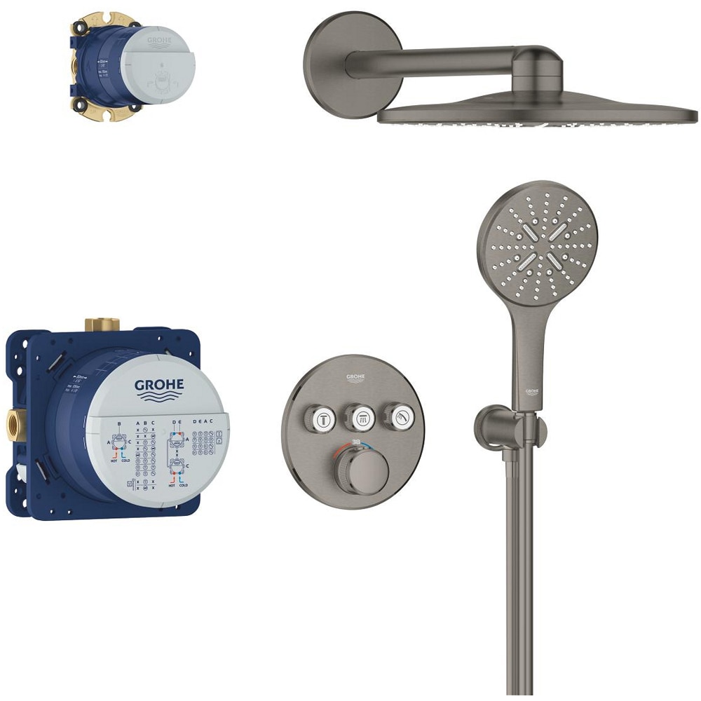 Sistem dus GROHE Grohtherm SmartControl 310 34863AL0, incastrat, termostat, 3 functii, grafit