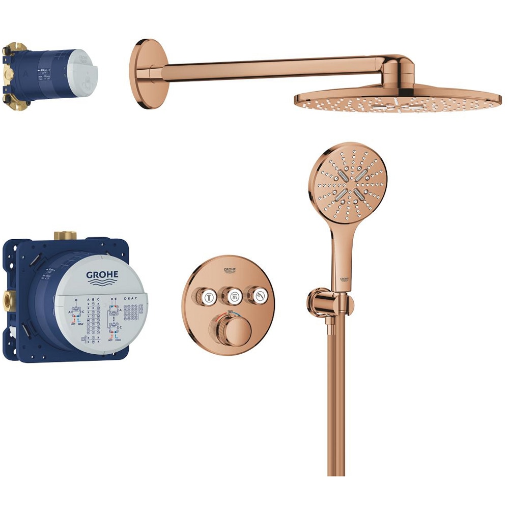 Sistem dus GROHE Grohtherm SmartControl 310 34863DA0, incastrat, termostat, 3 functii, cupru