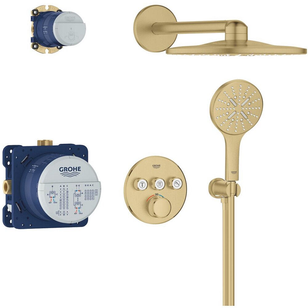 Sistem dus GROHE Grohtherm SmartControl 310 34863GN0, incastrat, termostat, 3 functii, auriu