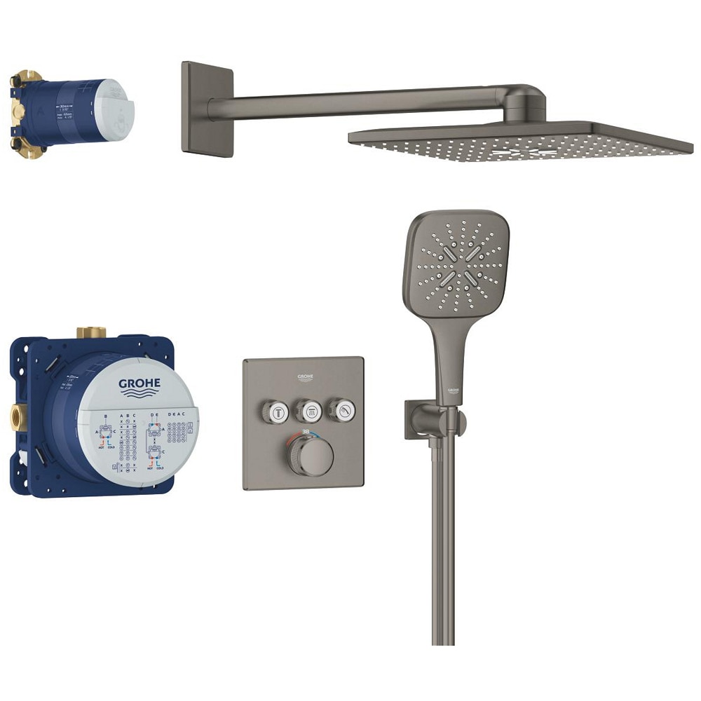 Sistem dus GROHE Grohtherm SmartControl 310 Cube 34864AL0, incastrat, termostat, 3 functii, grafit