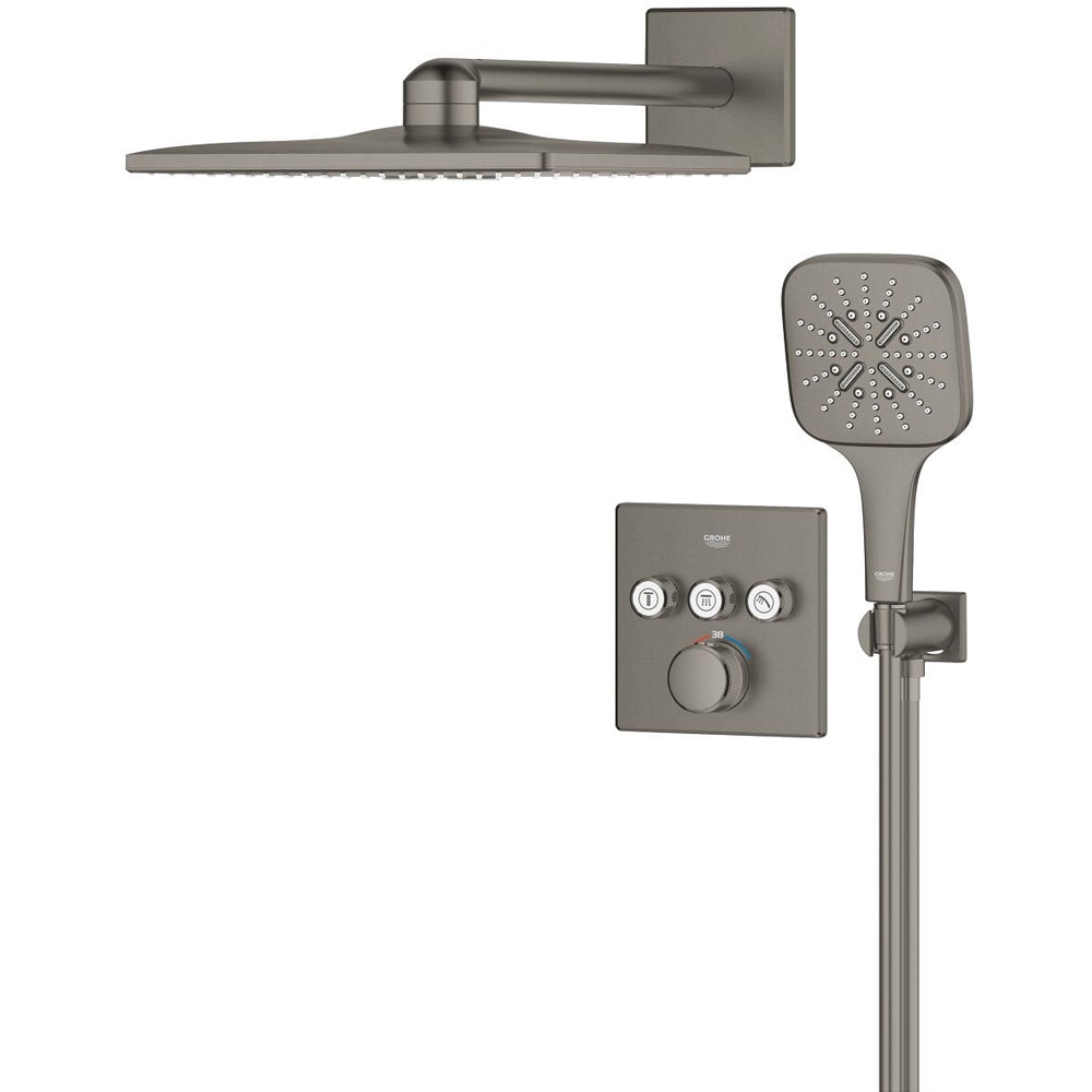 Sistem dus GROHE Grohtherm SmartControl 310 Cube 34864AL0, incastrat, termostat, 3 functii, grafit