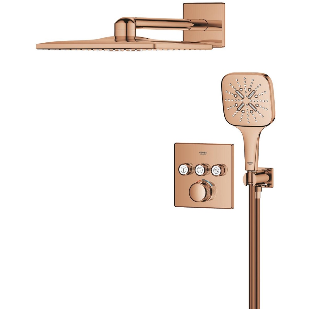 Sistem dus GROHE Grohtherm SmartControl 310 Cube 34864DA0, incastrat, termostat, 3 functii, cupru