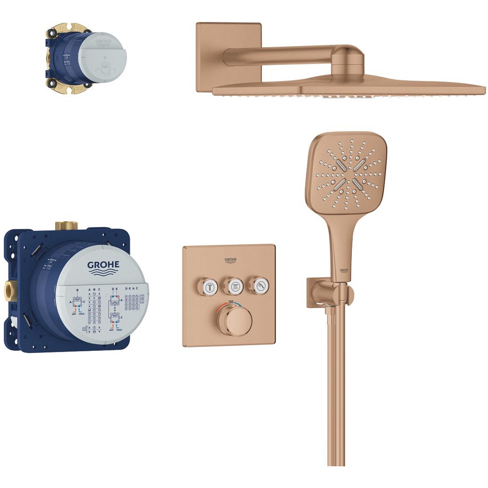 Sistem dus GROHE Grohtherm SmartControl 310 Cube 34864DL0, incastrat, termostat, 3 functii, cupru