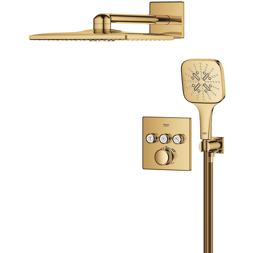 Sistem dus GROHE Grohtherm SmartControl 310 Cube 34864GL0, incastrat, termostat, 3 functii, auriu