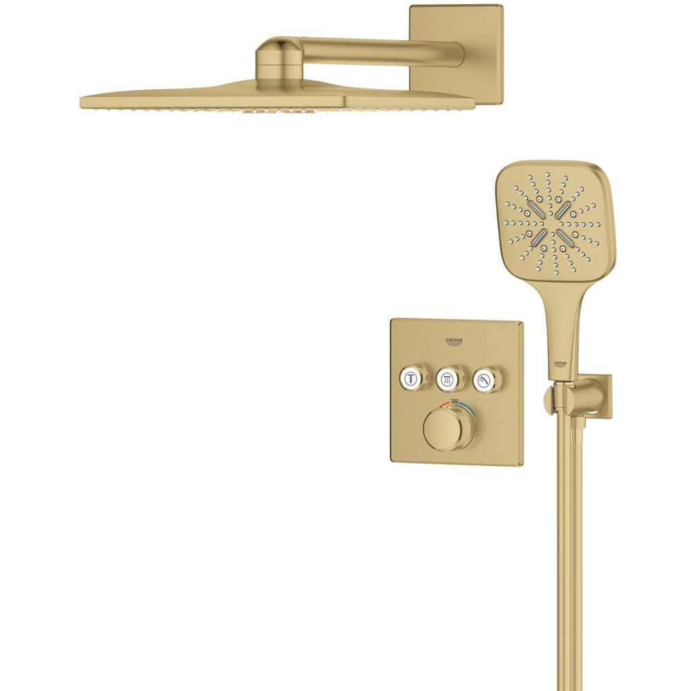 Sistem dus GROHE Grohtherm SmartControl 310 Cube 34864GN0, incastrat, termostat, 3 functii, auriu