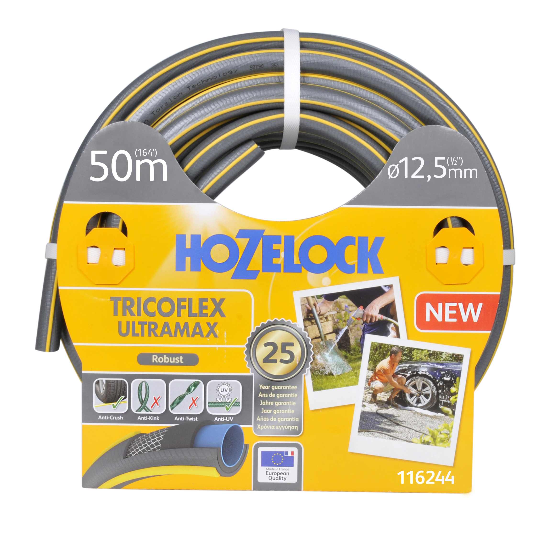 Furtun de gradina Hozelock, lungime 50 m, diametru 12,5 mm (racord 1/2)