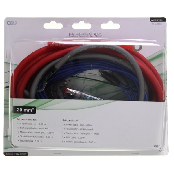Kit cabluri  pentru amplificator auto AIV 350941, 5m, 20mm