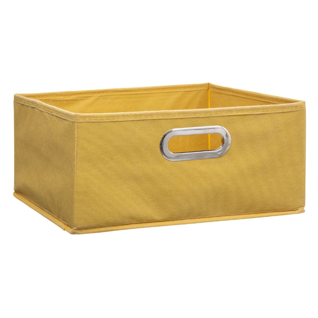 Cutie depozitare panza 31 x 31 x 15 cm, galben