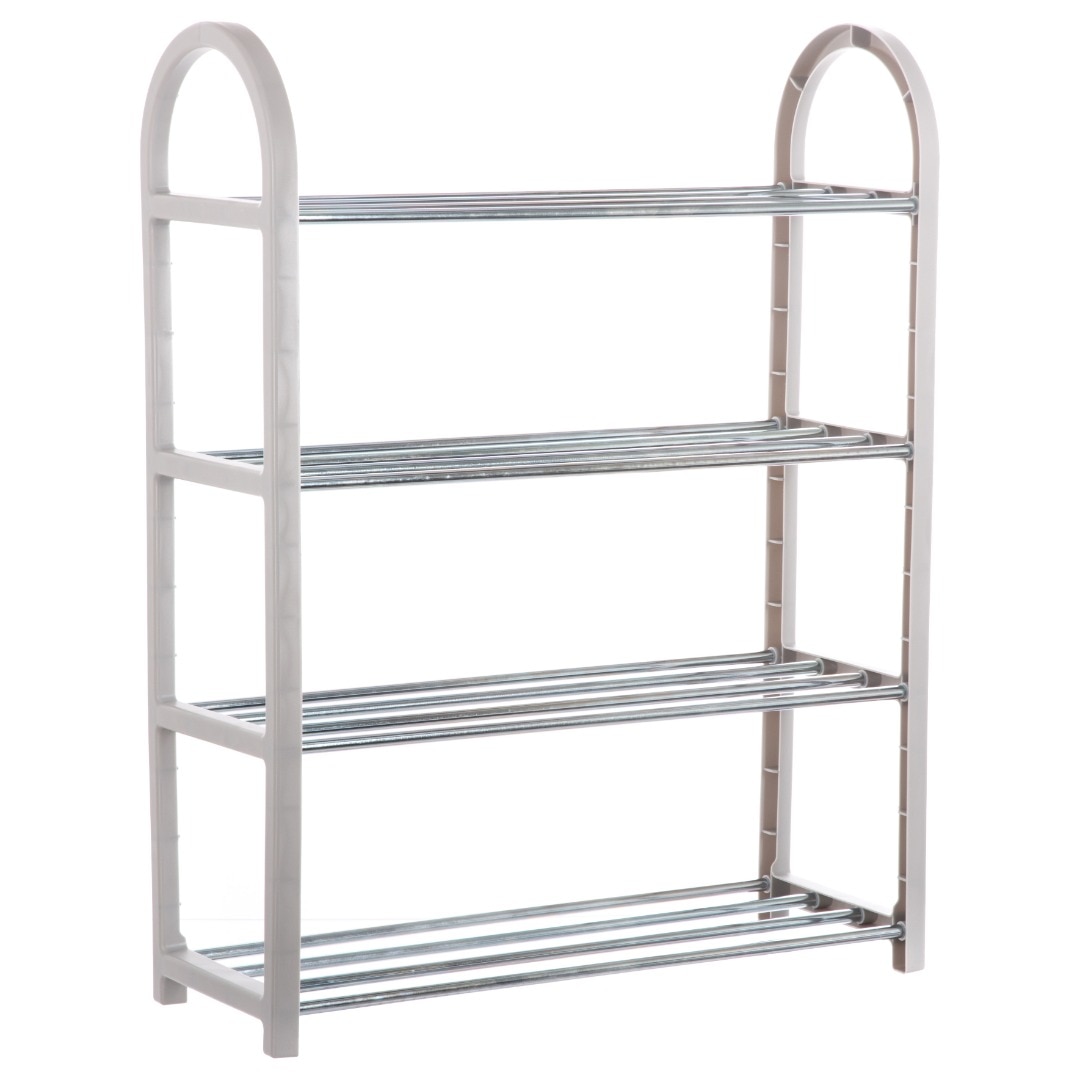 Pantofar gri, 8 perechi, plastic, 65 x 50.5 x 19 cm  Five