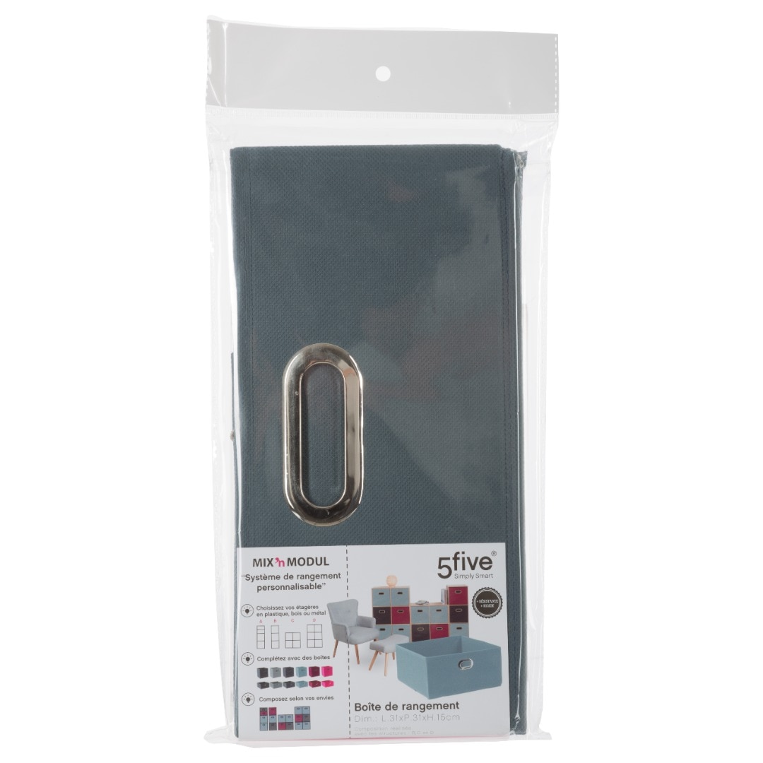 Cutie depozitare panza 31 x 31 x 15 cm, albastru