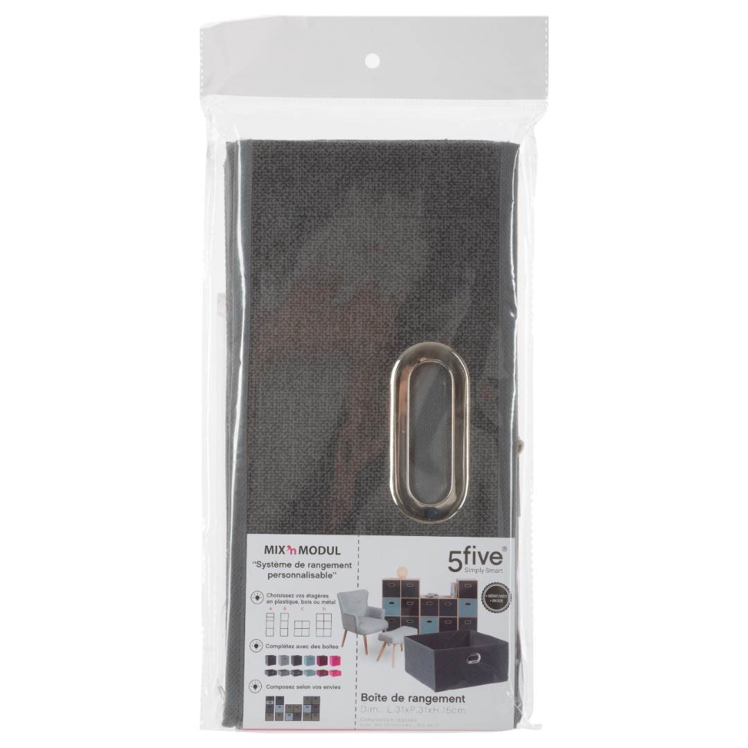 Cutie depozitare panza 31 x 31 x 15 cm, gri, pliabila