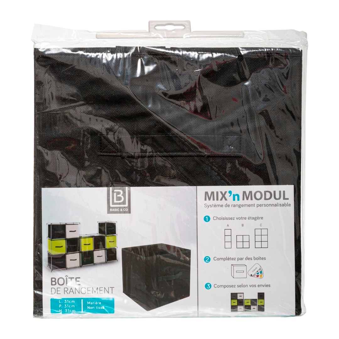 Cutie depozitare panza 31 x 31 x 31 cm, negru