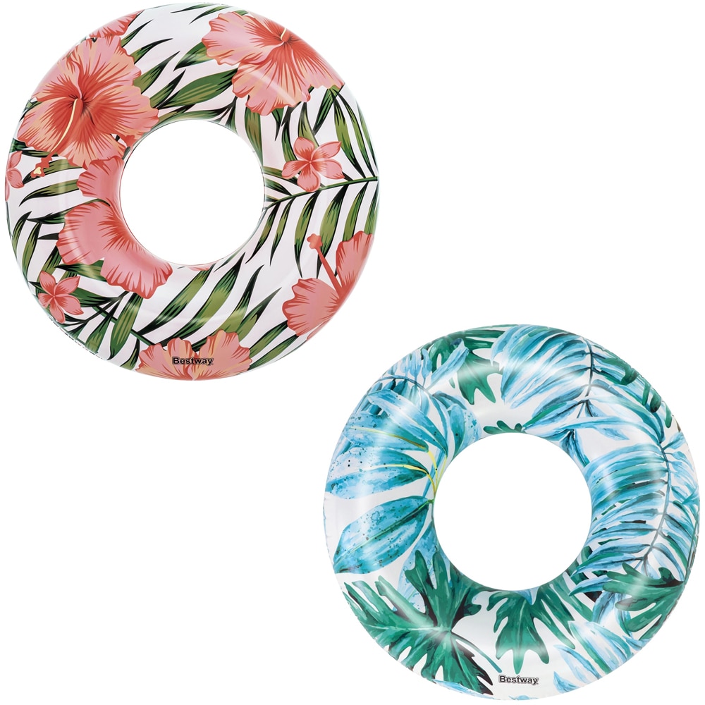 Colac de inot gonflabil BESTWAY, 119 cm, 12 ani+, model tropical, 1 buc